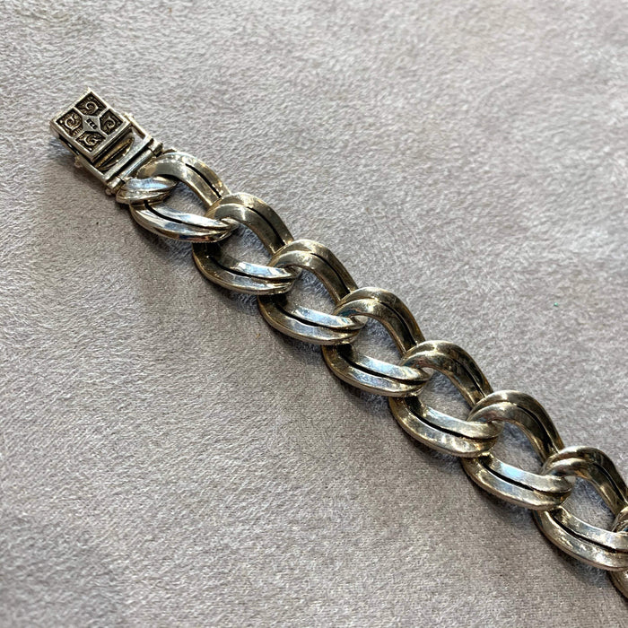 Marcasite Silver Thick Chain Bracelet - The Hirst Collection
