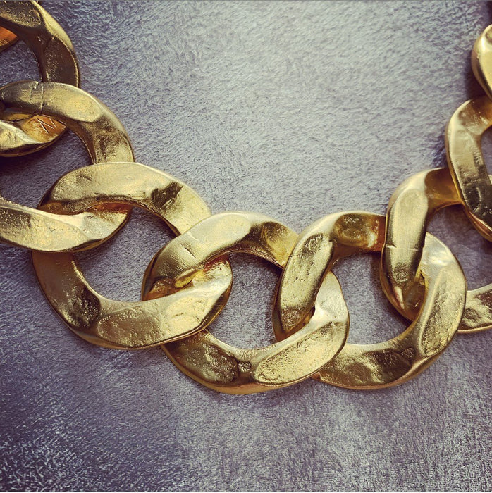 Thick Gold Plated Chain Necklace by Kenneth Jay Lane - The Hirst Collection