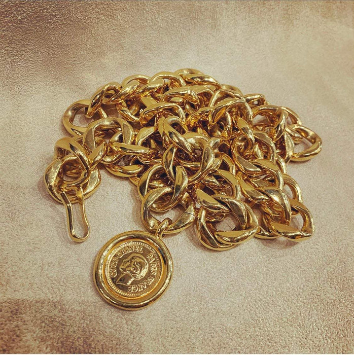 Chanel Belt Necklace Gold Plated Chain - The Hirst Collection