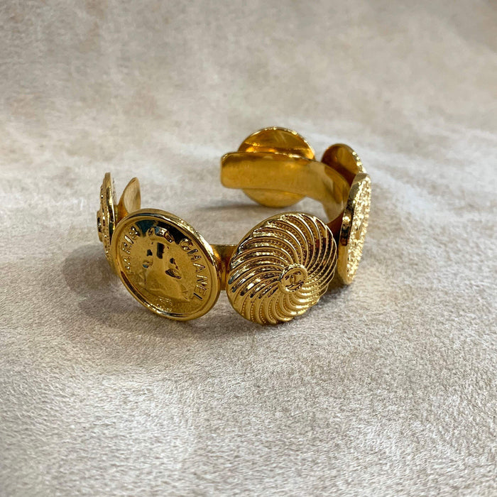 Vintage Chanel Bracelet CC Gold Plated - The Hirst Collection
