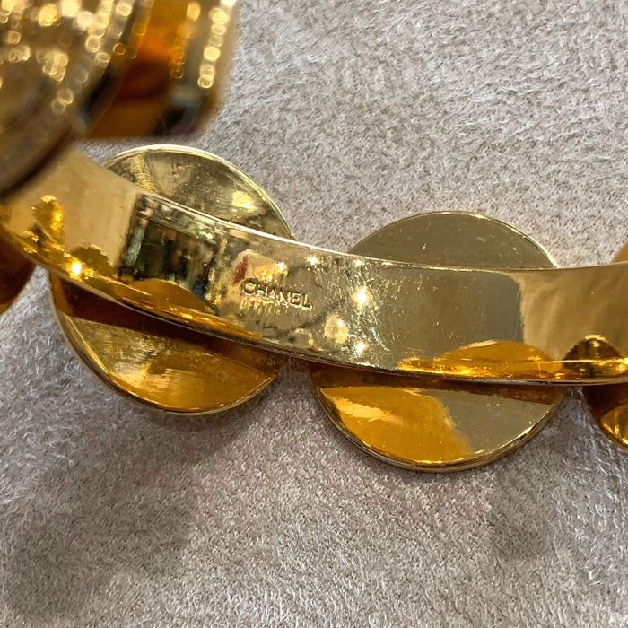 Vintage Chanel Bracelet CC Gold Plated - The Hirst Collection