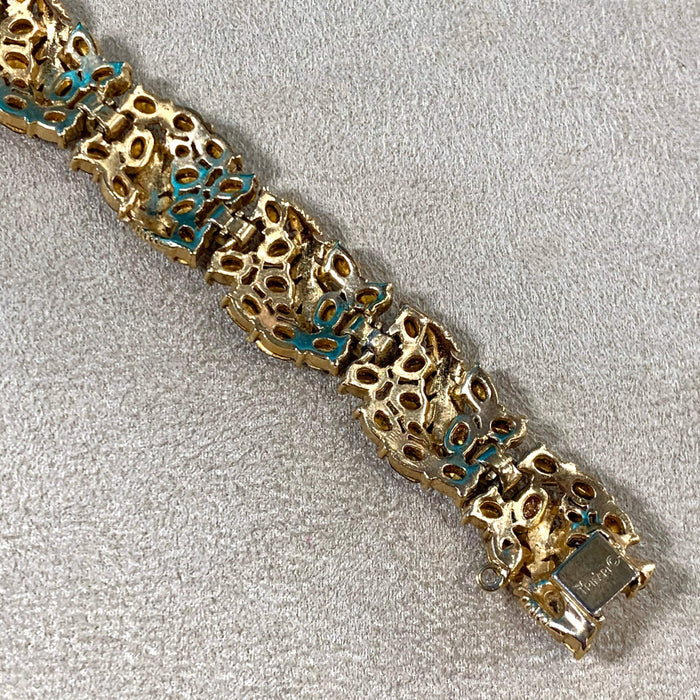 Trifari purple crystal vintage bracelet gold plated - The Hirst Collection