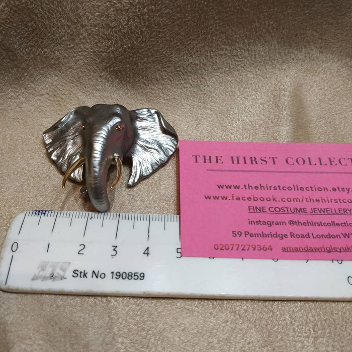 Elephant head brooch by Bill Skinner - The Hirst Collection