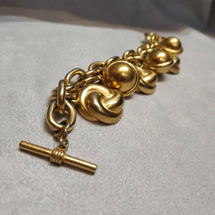 Ann Klein golden charm bracelet vintage - The Hirst Collection