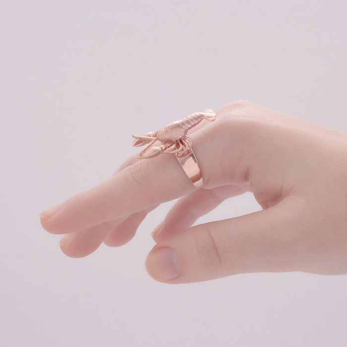 Lobster ring rose gold plated by Bill Skinner - The Hirst Collection
