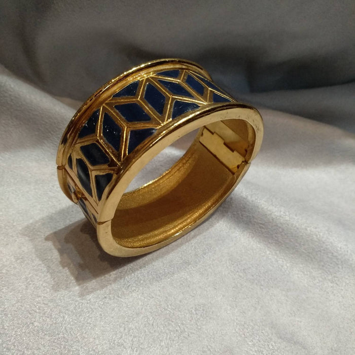 Yves Saint Laurent Vintage gold blue  art deco style bracelet - The Hirst Collection