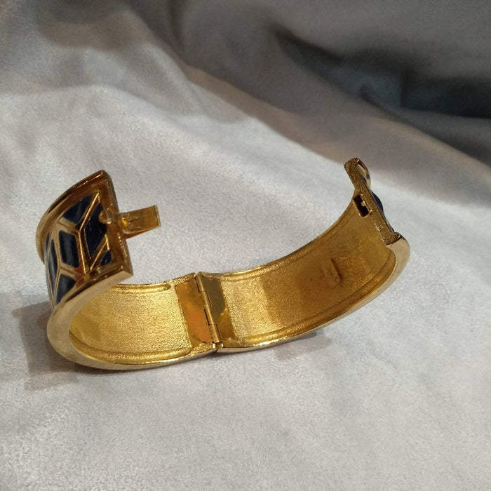 Yves Saint Laurent Vintage gold blue  art deco style bracelet - The Hirst Collection