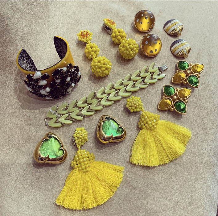 Vintage Yellow Bracelet Black by Katherine Alexander - The Hirst Collection