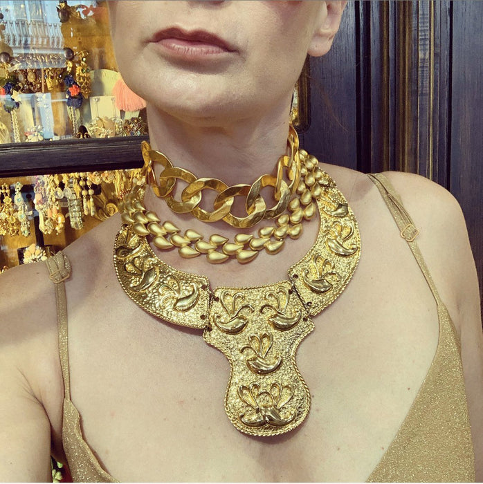 Thick Gold Plated Chain Necklace by Kenneth Jay Lane - The Hirst Collection