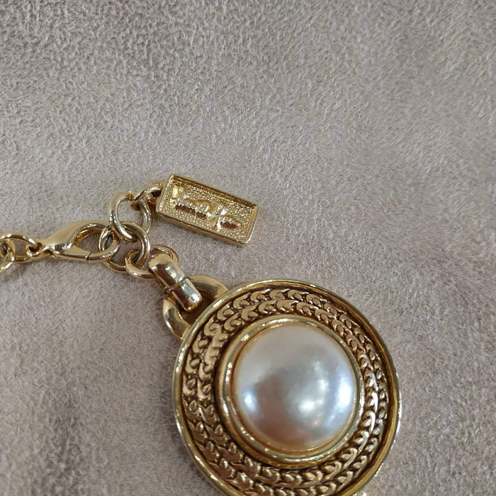 David Grau Vintage statement gold pearl necklace - The Hirst Collection