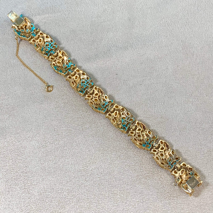 Trifari purple crystal vintage bracelet gold plated - The Hirst Collection