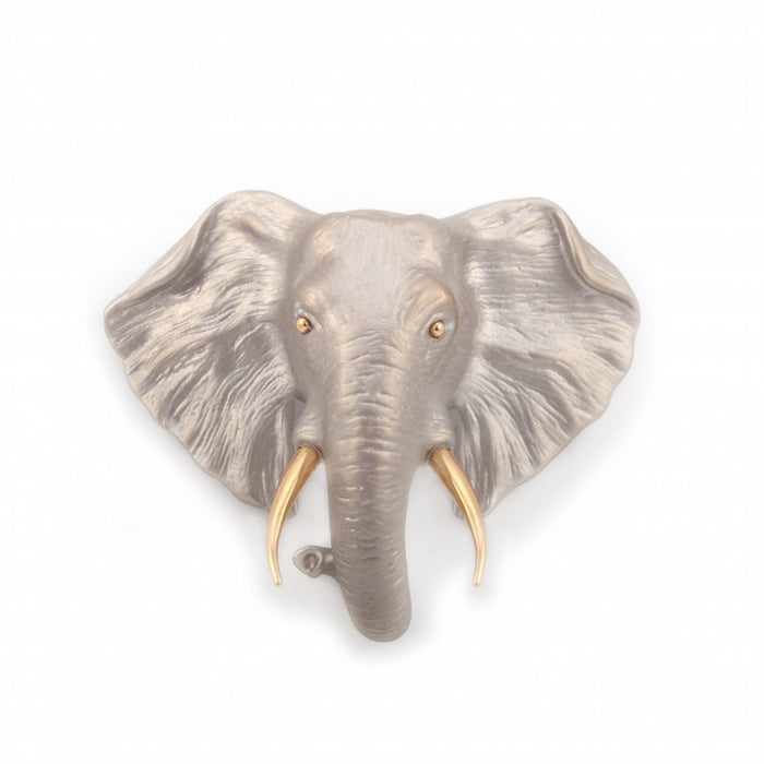 Elephant head brooch by Bill Skinner - The Hirst Collection