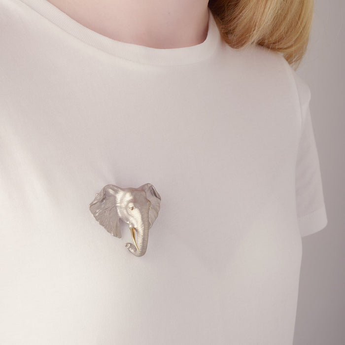 Elephant head brooch by Bill Skinner - The Hirst Collection