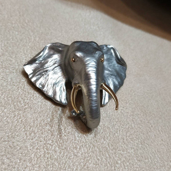 Elephant head brooch by Bill Skinner - The Hirst Collection