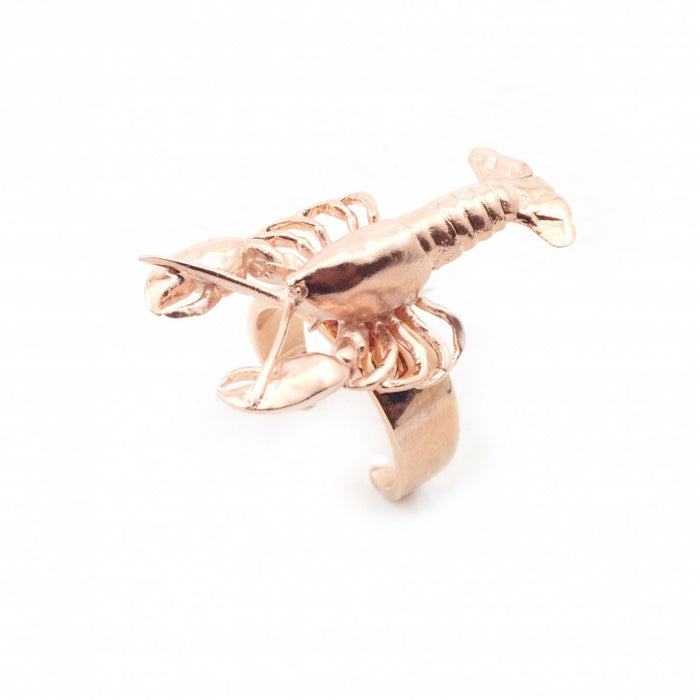 Lobster ring rose gold plated by Bill Skinner - The Hirst Collection