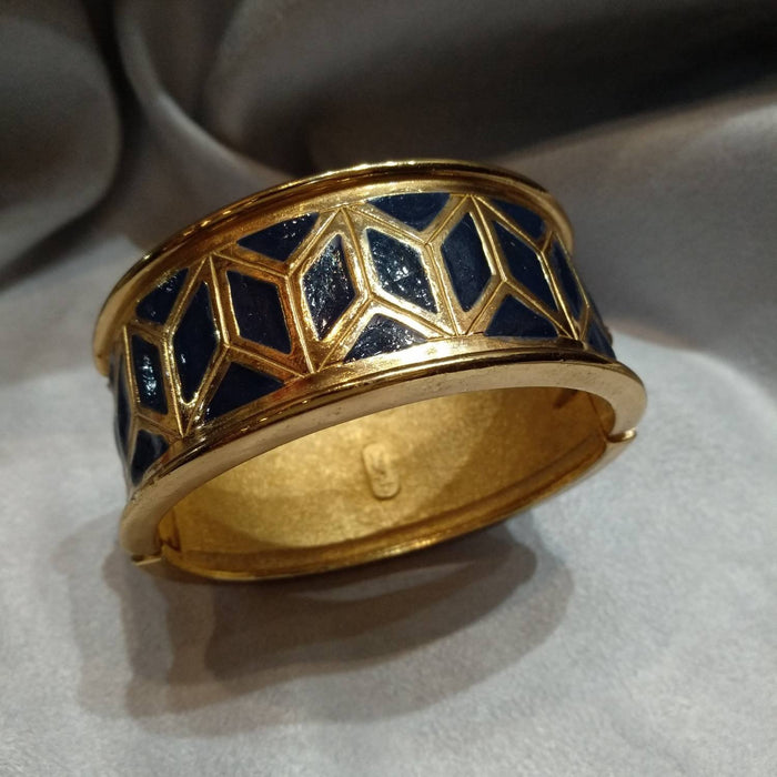 Yves Saint Laurent Vintage gold blue  art deco style bracelet - The Hirst Collection