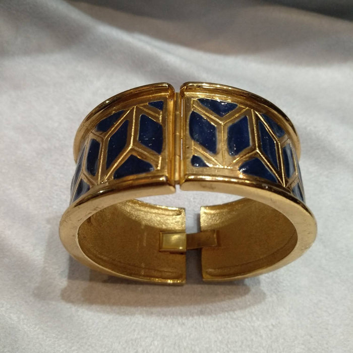 Yves Saint Laurent Vintage gold blue  art deco style bracelet - The Hirst Collection