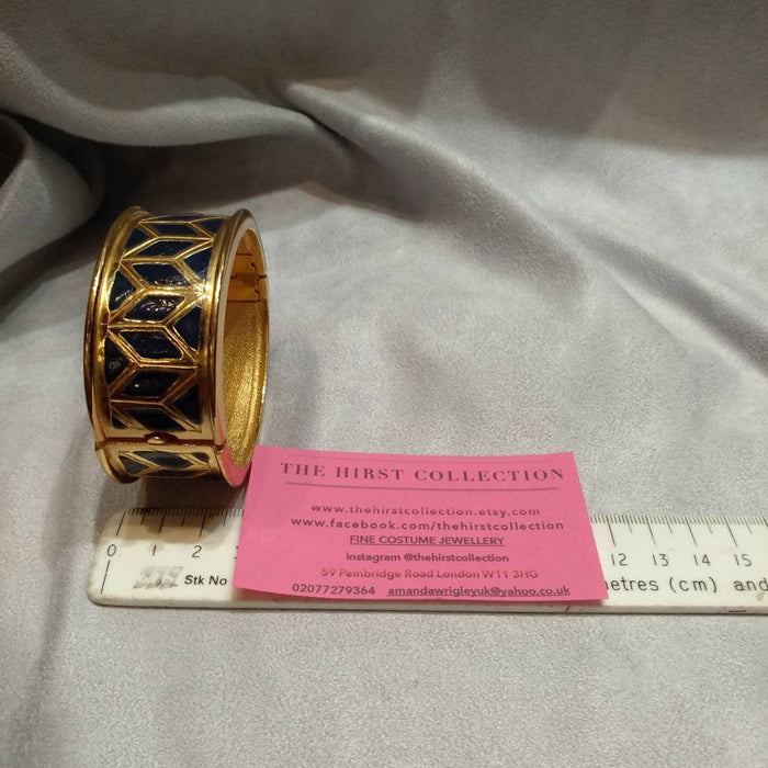 Yves Saint Laurent Vintage gold blue  art deco style bracelet - The Hirst Collection