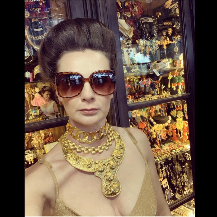 Thick Gold Plated Chain Necklace by Kenneth Jay Lane - The Hirst Collection