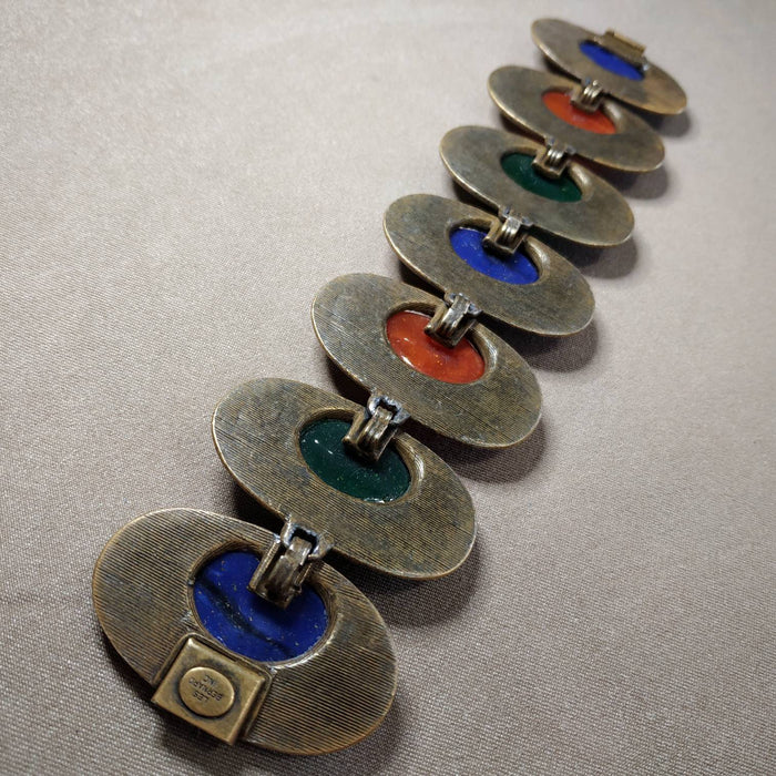 Les Bernard Vintage bracelet Gold plated multi colour - The Hirst Collection