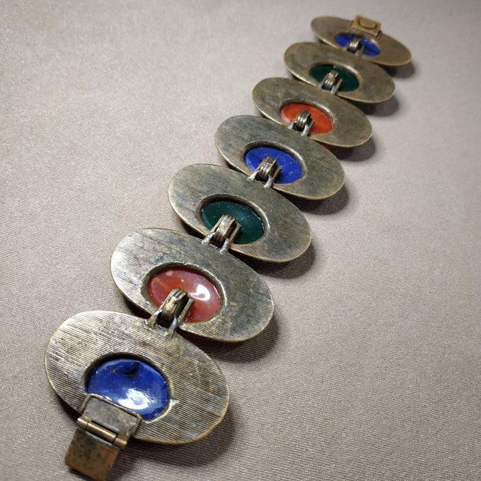 Les Bernard Vintage bracelet Gold plated multi colour - The Hirst Collection