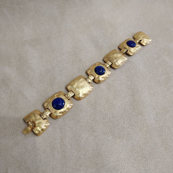 Les Bernard Vintage lapis lazuli gold bracelet - The Hirst Collection