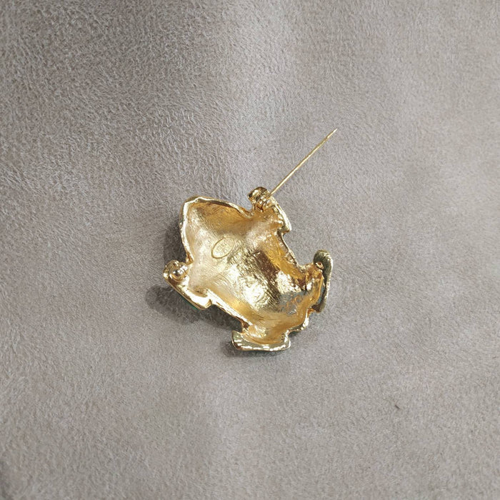 Green Enamel Frog Brooch by KJL - The Hirst Collection