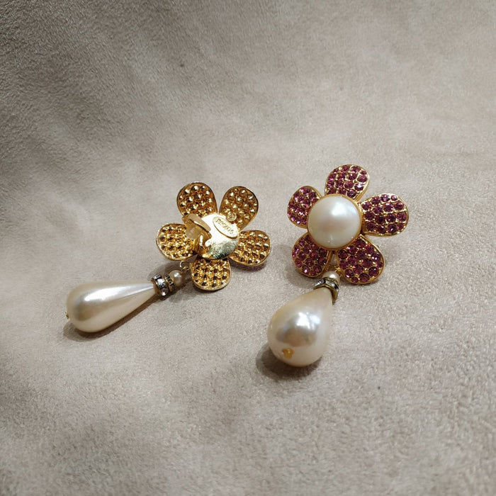 Pearl and pink Earrings by Escada - The Hirst Collection