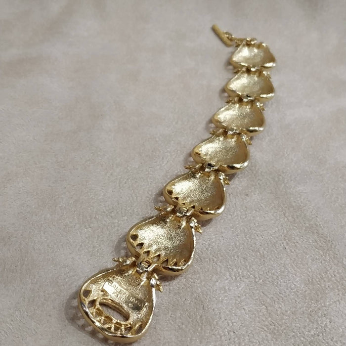Balenciaga Bracelet Vintage Black Enamel Gold Plated - The Hirst Collection