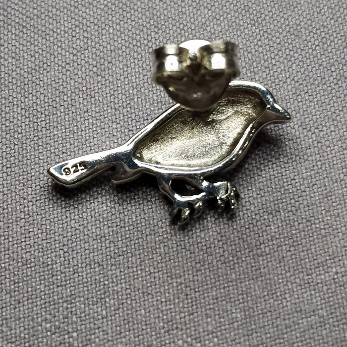 Robin earrings silver Marcasite enamel - The Hirst Collection