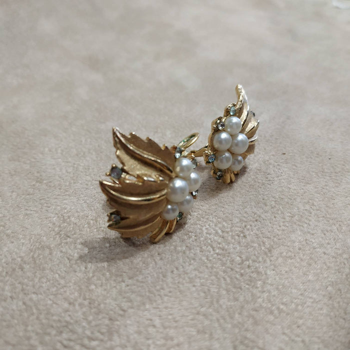 Trifari Golden Plated Crystal Earrings - The Hirst Collection