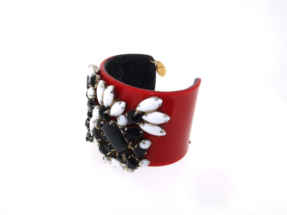 Red Black and White Vintage Bracelet by Katherine Alexander - The Hirst Collection