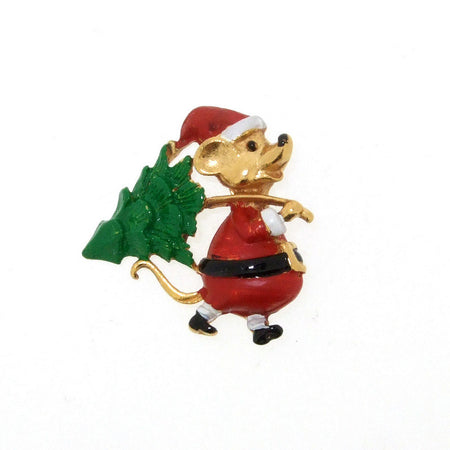 Butler & Wilson Christmas Tree Mouse Brooch Pin - The Hirst Collection
