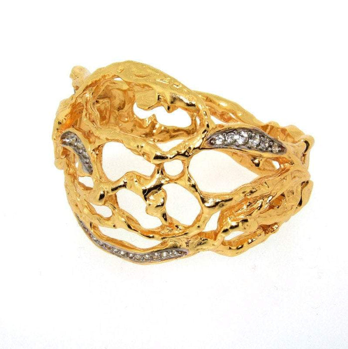 Elizabeth Taylor Bracelet for Avon Treasured Vine Gold Cuff - The Hirst Collection