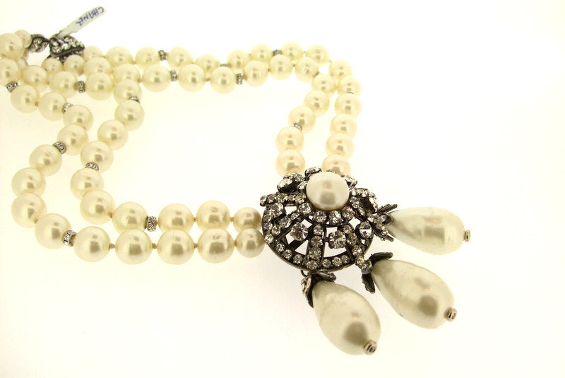 Chanel Necklace Vintage 1994 triple row pearl necklace - The Hirst Collection