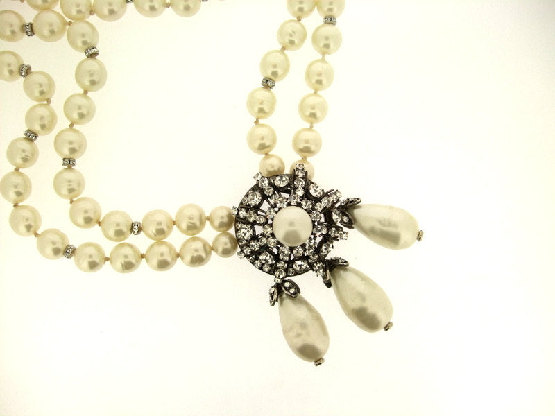 Chanel Necklace Vintage 1994 triple row pearl necklace - The Hirst Collection