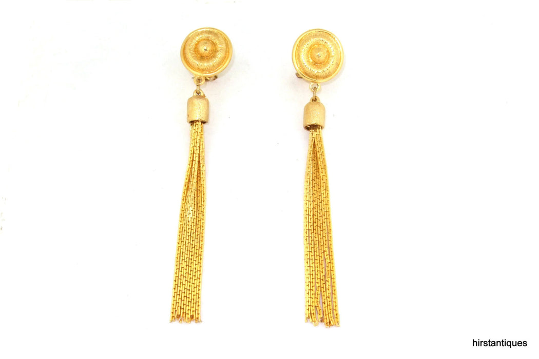 Gold Tassell Earrings Chandelier - The Hirst Collection