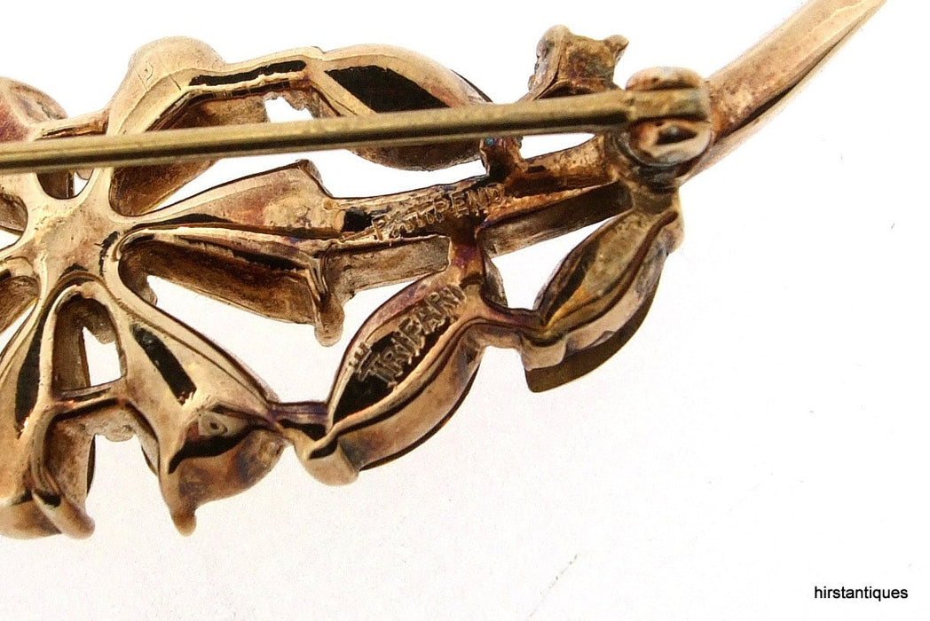 Vintage Trifari Brooch Yellow Crystal Pin - The Hirst Collection