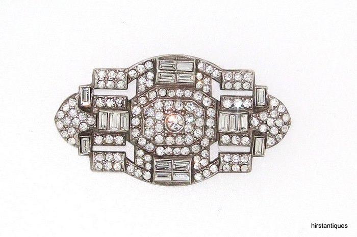 Art Deco Bridal Wedding Brooch Crystal - The Hirst Collection