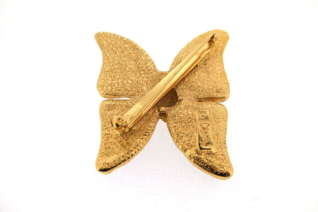 Vintage YSL Butterfly Brooch Yves Saint Laurent Statement Purple Enamel - The Hirst Collection