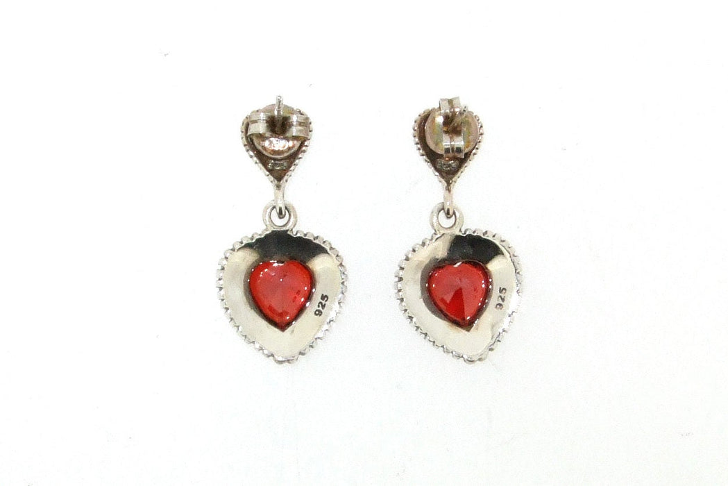Heart Earrings Silver Marcasite - The Hirst Collection