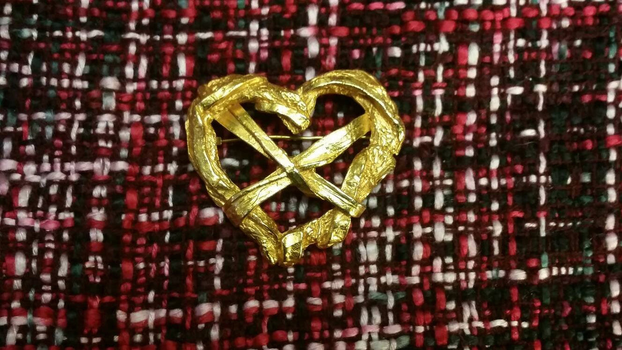 Vintage Christian Lacroix Brooch Heart Pin - The Hirst Collection