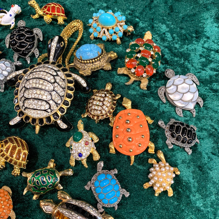 Tortoise Brooch Silver Marcasite Turtle Pendant - The Hirst Collection