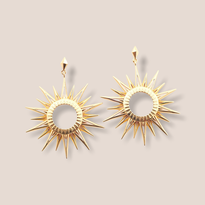 Starburst Statement earring by Bill Skinner in gold plate - The Hirst Collection