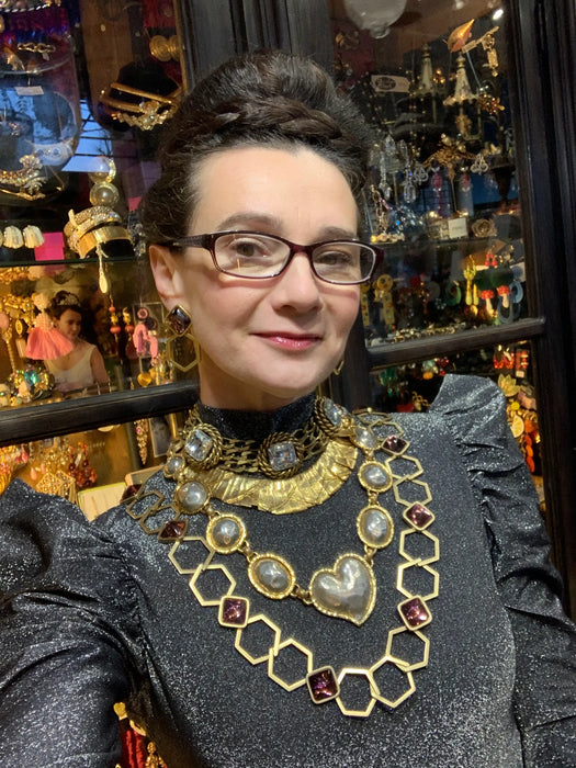 Articulated Engraved Statement Necklace