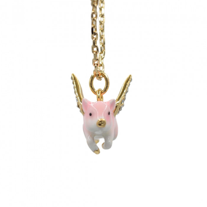 Flying pig necklace