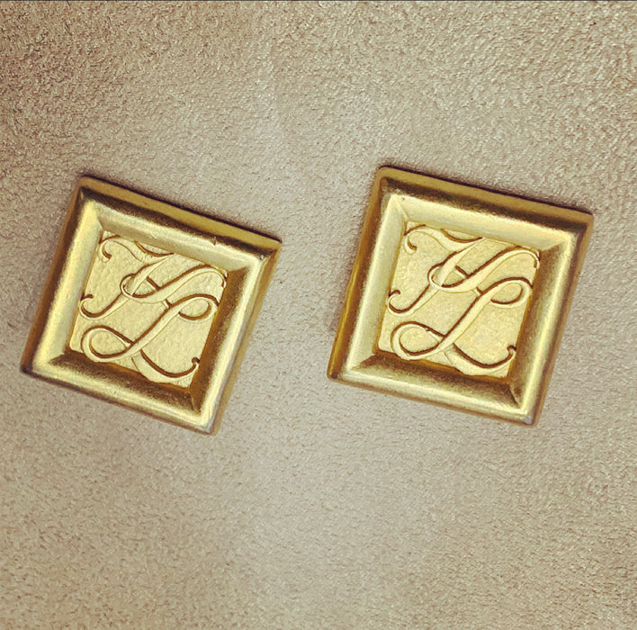 Karl Lagerfeld Gold Square Clip On earrings - The Hirst Collection