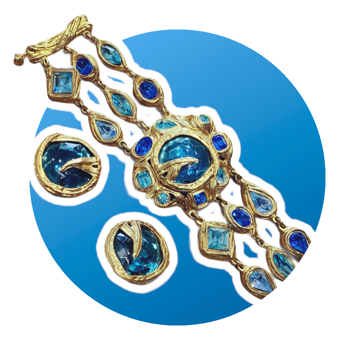 Yves Saint Laurent Vintage blue earrings - The Hirst Collection