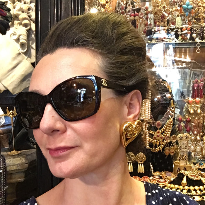 Christian Lacroix Gold Heart Earrings - The Hirst Collection