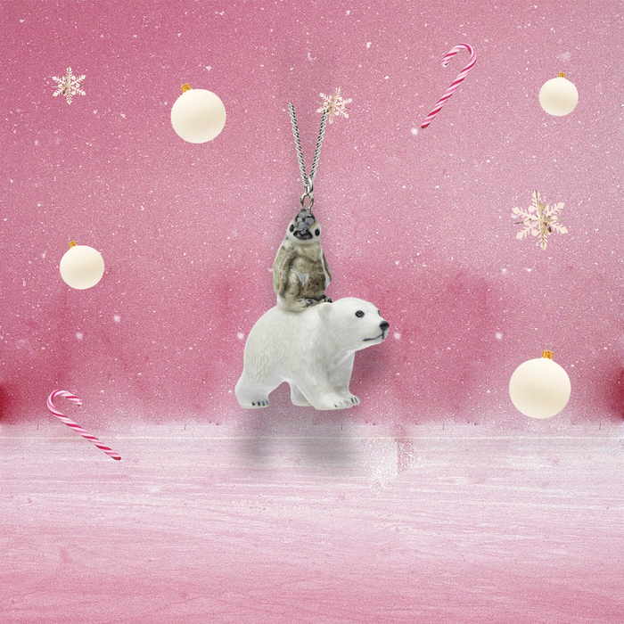 Baby Penguin and Polar Bear Pendant Necklace by And Mary